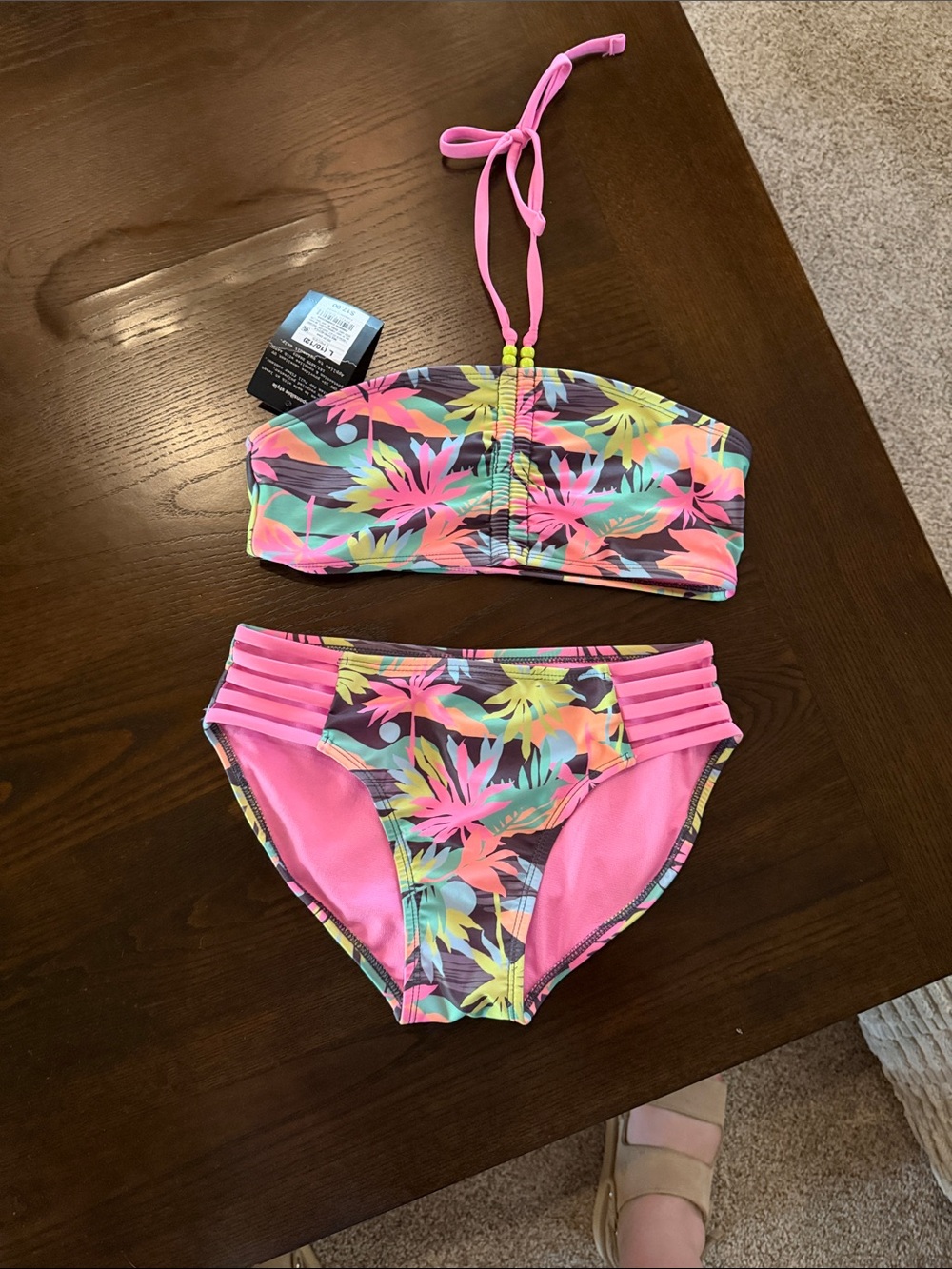 Kids Floral Pink Two-Piece Swim Set